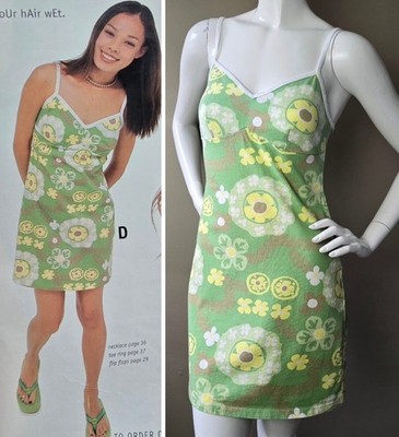 90's Delia's Catalog ''Groove Dress'' By Rusty M Cotton USA Floral Retro Beach