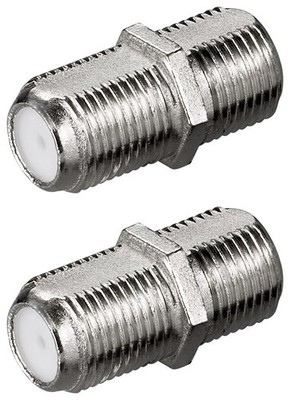 2x goobay Verbinder F Kupplung auf F Kupplung, Verbinder F Buchsen, weiblich