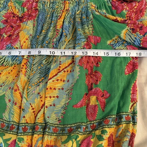 Cynthia Rowley Womens Size M Green Floral Puff Sleeve Off The Shoulder Blouse - Picture 4 of 8