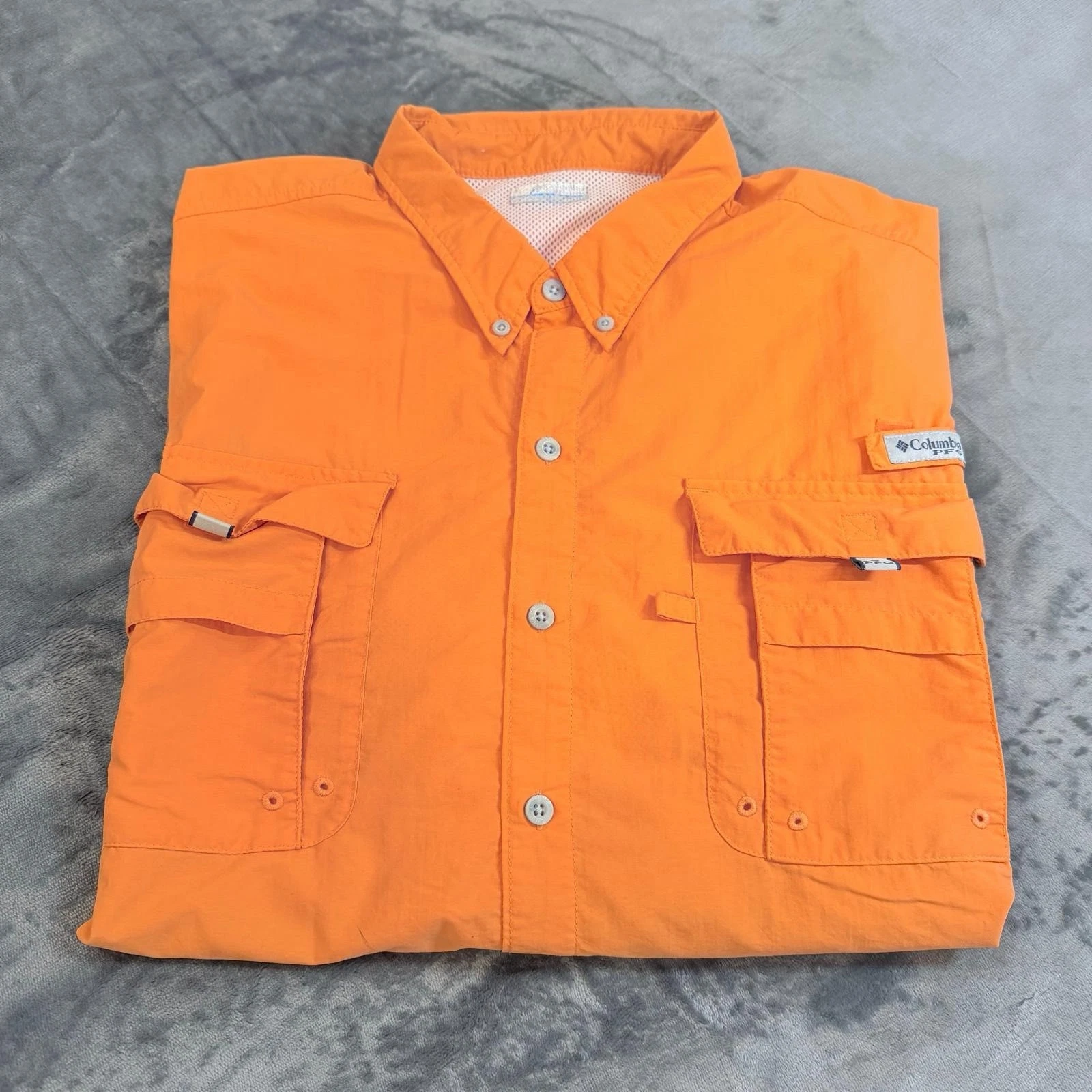 Columbia PFG Bahama II Shirt 3X Orange Short Sleeve Fishing Omni-Shade Outdoor