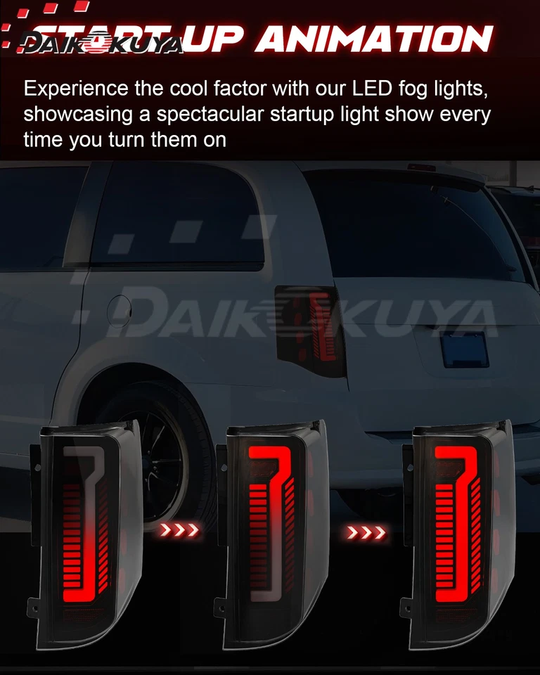 Luz trasera LED secuencial para Dodge Grand Caravan 2011-2020, con animación de arranque Foto 4 de 4
