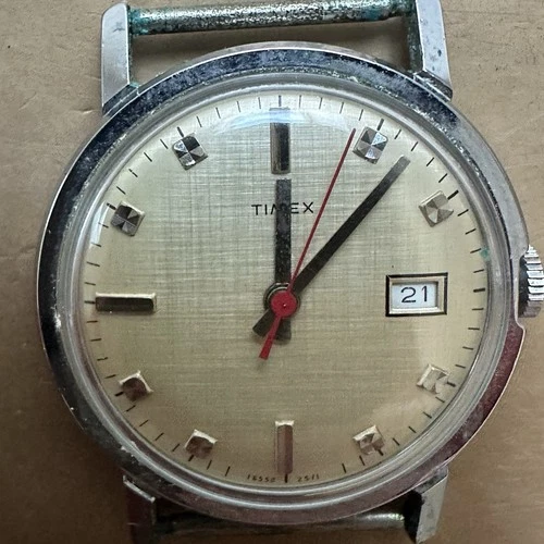 Timex British c1977 Mercury Manual Mechanical 16550 2571 Date Spares Repair (M)