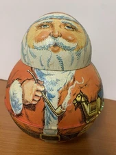 Vintage Santa Tin Nostalgic Bristol Ware 1980 Removable Lid