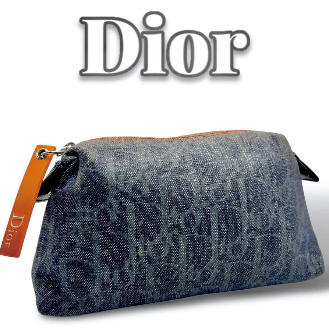 Pochette trotteur Christian Dior bleu indigo 6634 authentique