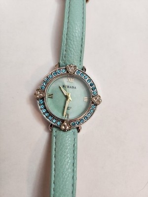 STRADA Women's Quartz Light Blue Leather Watch. New Battery 