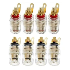 8Pcs New 4mm Amplifier Speaker Terminal Binding Post Banana Plug Adapter Socket