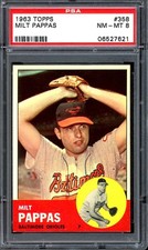 1963 Topps Baseball #358 Milt Pappas PSA 8