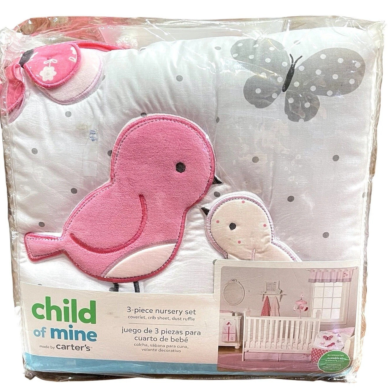 VTG NEW Child of Mine: Pink Little Birds and Friends 3 pc Crib Set by Carter's
Opens in a new window