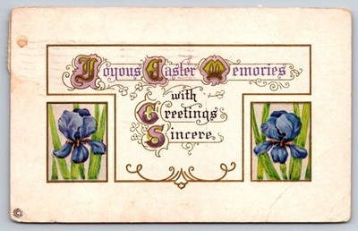 Antique Postcard Joyous Easter Memories Greetings Sincere USA Posted 1917
