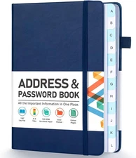 Address Book, Address and Password Keeper Book with Alphabetical Tabs, Hardcover