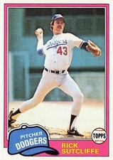 Rick Sutcliffe 1981 Topps 191 Los Angeles Dodgers Baseball Card