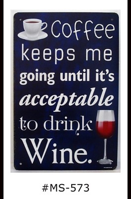 Tin Sign Funny Metal Coffee Alcohol Wine Home Kitchen Signs