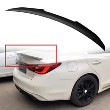 Rear Lip Trunk Spoiler Wing For 14-23 Infiniti Q50 Sedan PSM Glossy Black Style