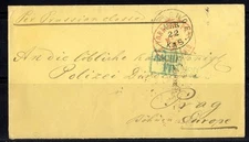 US 1890 GERMANY TO PRAGUE STEAMSHIP COVER "NEW YORK BRITISH PACKET 7 PAID" IN