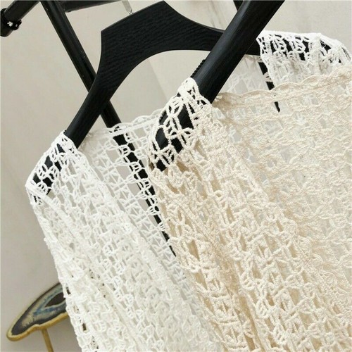 Women Knited Cardigan Jacket Coat Hollow Out Outwear Shrug Floral Bolero Top - Picture 5 of 11