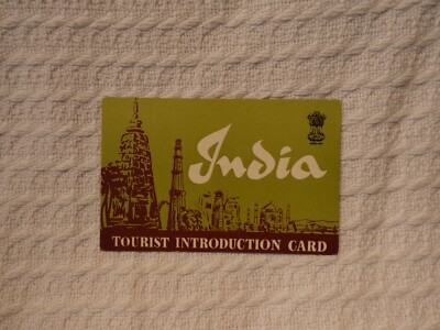 Vintage 1960s Indian India Tourist Pass Card VISA Document