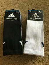 Adidas Mens Cushioned Moisture Wicking Assorted Colors Crew Socks 3 Pr Sz 6-12