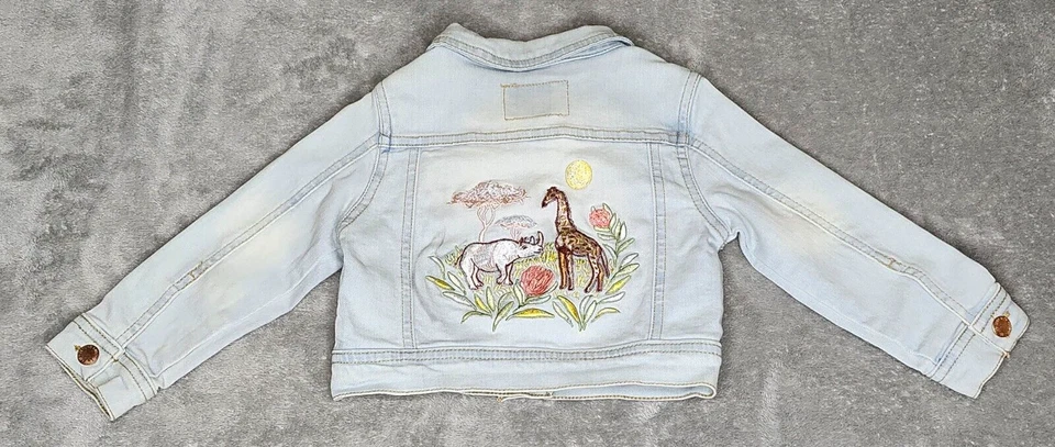 OSHKOSH 2T GENUINE KIDS JUNGLE TODDLER GIRLS DENIM JACKET COAT BABY INFANT - Image 2 of 4