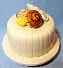 Vintage OCEANA COASTAL Covered Shell Condiment or Jam JAR ~ Fritz & Floyd