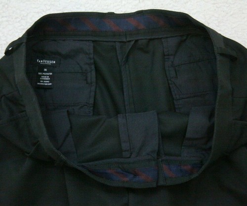 Van Heusen Dress Shorts Black Mans Polyester Pleated 36" Waist X 8.5" Inseam W8 - Picture 3 of 5
