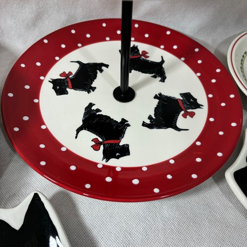 Lote de platos Scottish Terrier Cook Line Paris Scottie Dog Mesa soporte de 2 niveles - Imagen 12 de 23