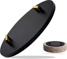 FEBTECH Firepit Snuffer Lid 28" - 16 Gauge Carbon Steel Solid Shield