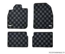 P2M Checkered Flag Front & Rear Carpet Floor Mats Set for Chevrolet HHR 06-11