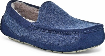 New Ugg Ascot Suede Wool Dspp Navy Blue Slide Slip on Mens Size 9 (1103890)