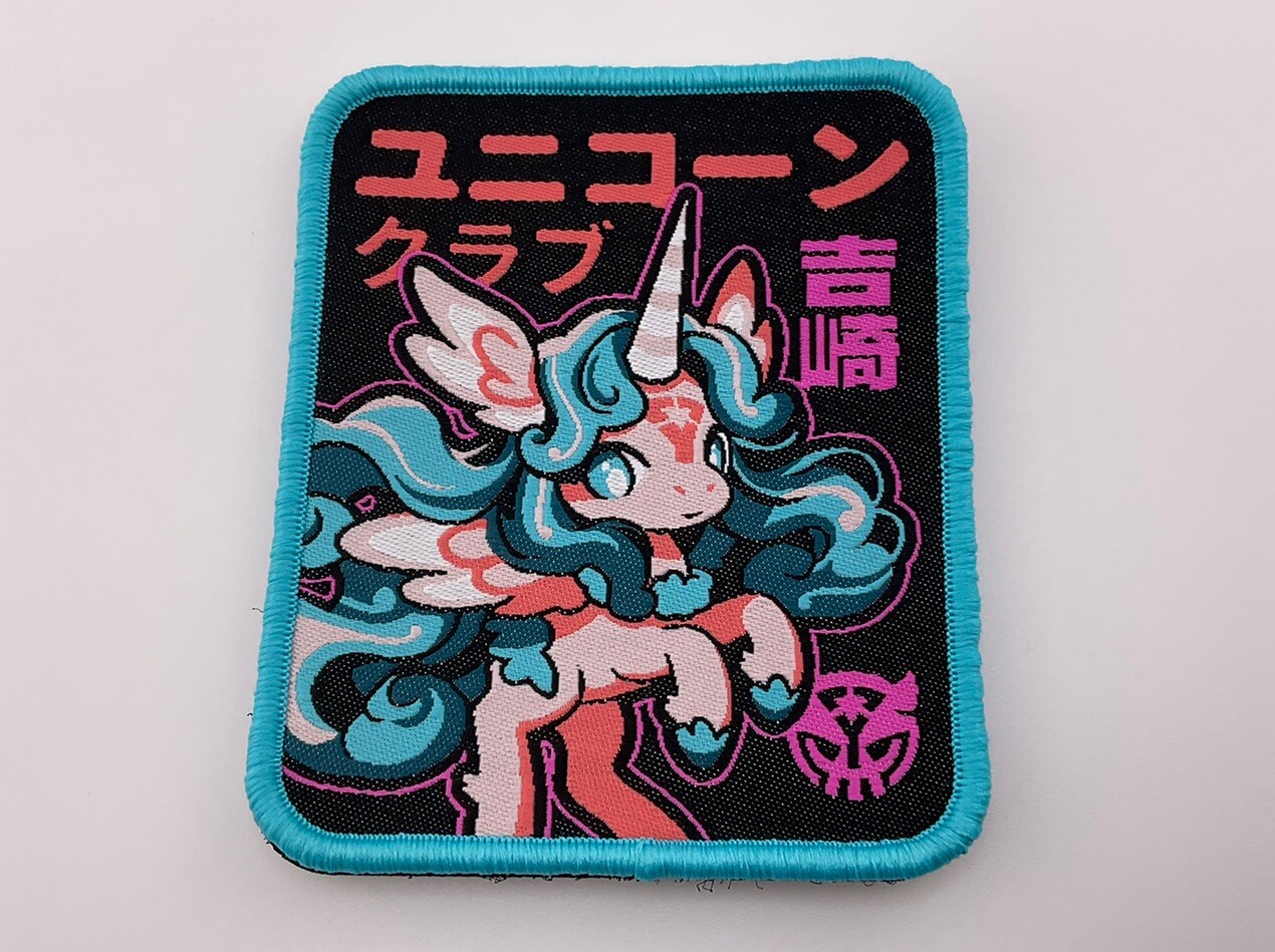 Castle Grayscale CxG Yoshizaki Designs Koi Club Japanese Woven Unicorn EDC Patch