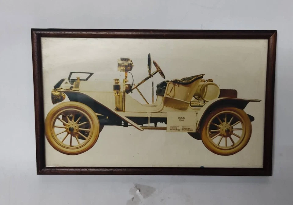 Lot of 3 Frames Old Car Antique Automobile 1933 Photography wall Frame wood Nice - Image 2 of 4