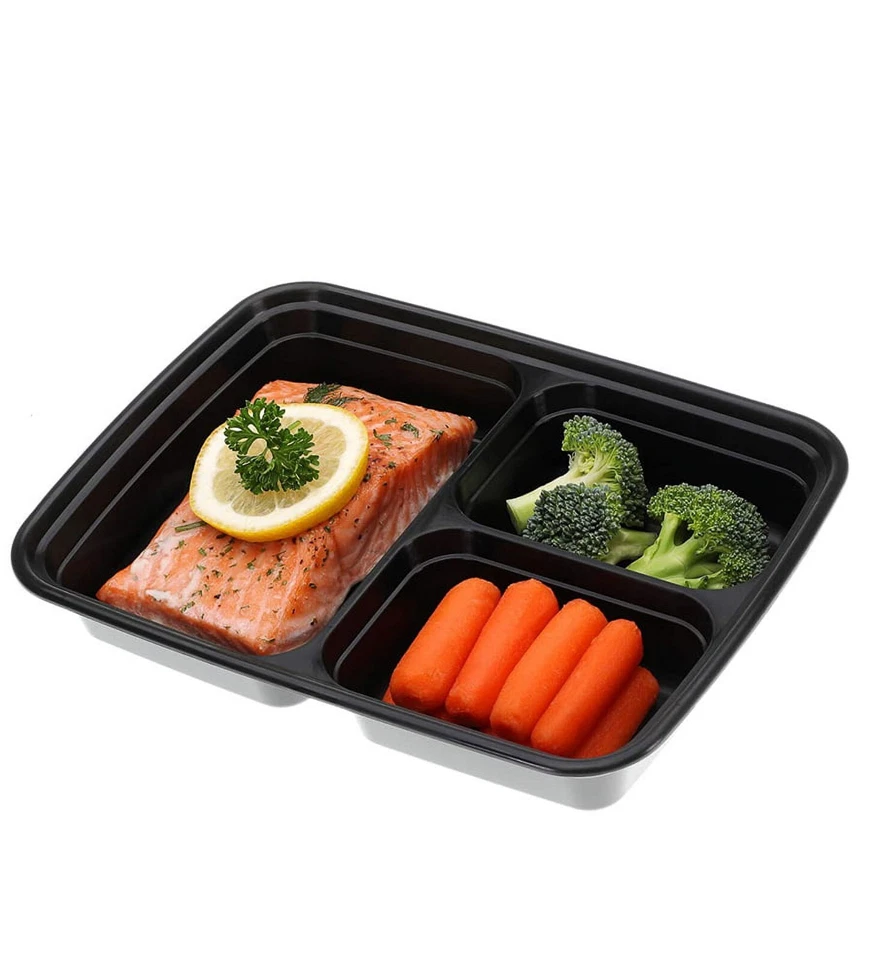 Contenedores de alimentos con tapas de 3 compartimentos Meal Prep Haven - 14 unidades Foto 3 de 4