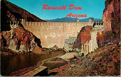 Roosevelt Dam AZ Full View Postcard Unused (29609)