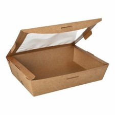 Papstar Feinkostboxen Pappe mit Sichtfenster "pure" eckig 1000 ml "100% Fair"