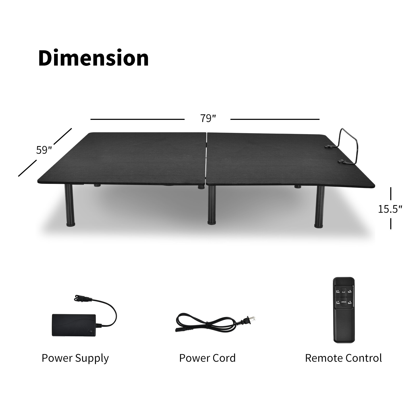 Adjustable Bed Base Frame with Wireless Remote Control