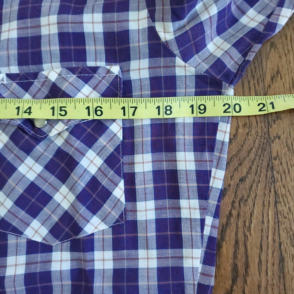 Chemise Western Roper Homme XLT Bleu Clair à Carreaux, Boutons Pression Perle, Pour Rodéo Ou Danse