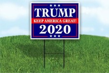 TRUMP KEEP AMERICA GREAT POLITICAL Yard Sign ROAD SIGN w stands Large 18"x24"