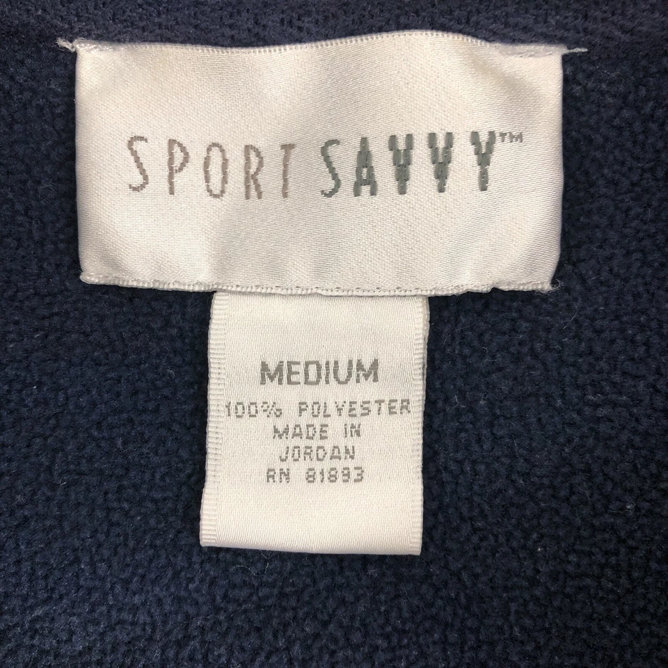 Sport Savvy fleece jacket women’s M green blue trim full zip pockets - Image 4 of 4
