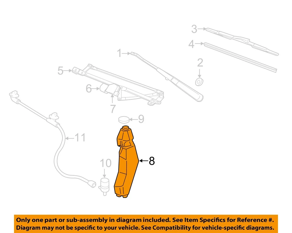 Used Washer Fluid Reservoir fits: 2015 Chevrolet Express 3500 van Grade A Foto 3 de 4