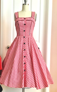 red rockabilly dress