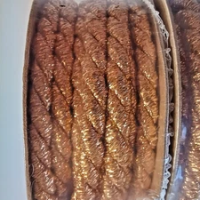 (Lot of 2) NEW Gold Twisted Cord 3/8" x 6 ft (2 yds) each spool VERY PRETTY!