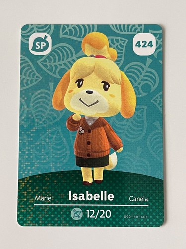 Animal Crossing Amiibo Card Series 5 # 424 Isabelle Never Scanned Nintendo
