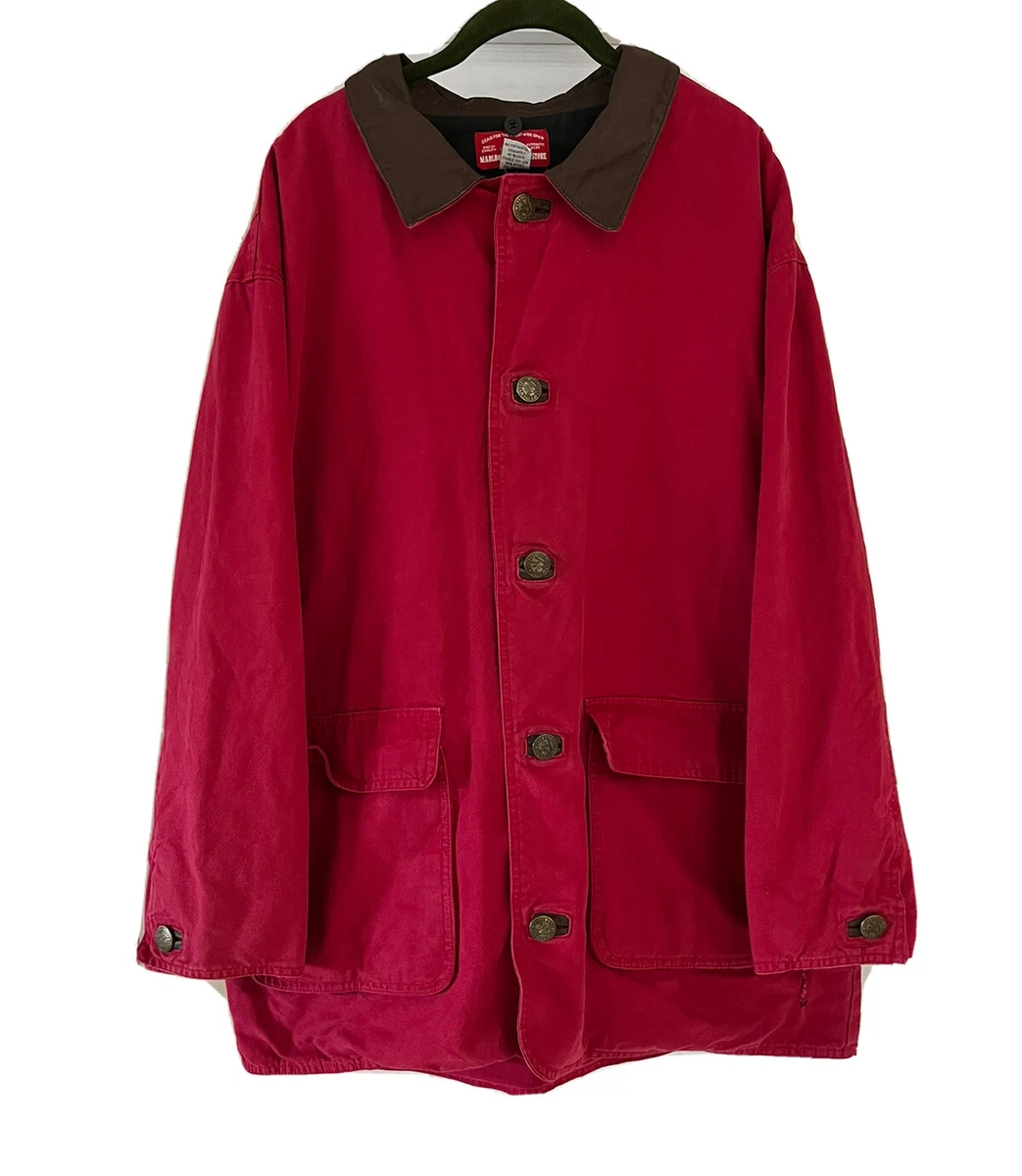 Men's barn coat with leather collar sale