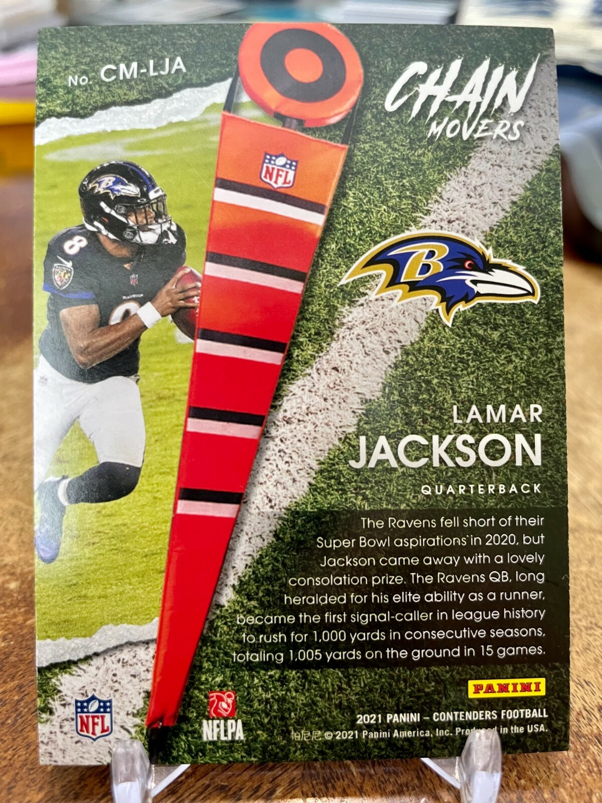 2021 Panini Contenders Lamar Jackson Chain Movers Red Parallel Ravens
