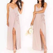 NWT Show Me Your Mumu Liz Strappy Wrap Maxi Dress in Dusty Blush Crisp Pink $148