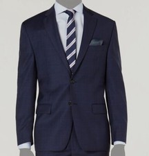 Lauren Ralph Lauren Men's Blue Classic-Fit Plaid Suit Jacket Size 42S