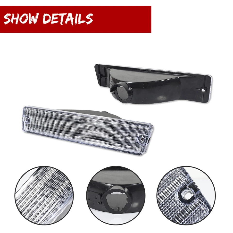 2x Clear Front Bumper Parking Signal Lights For 81-88 Oldsmobile Cutlass Supreme - Image 3 of 4