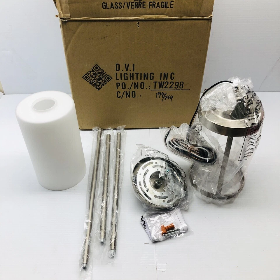 ILUMINACIÓN DVI DVP1121SN-OP ACTUALIZACIÓN NÍQUEL SATINADO CON VIDRIO MEDIO ÓPALO   Foto 4 de 4