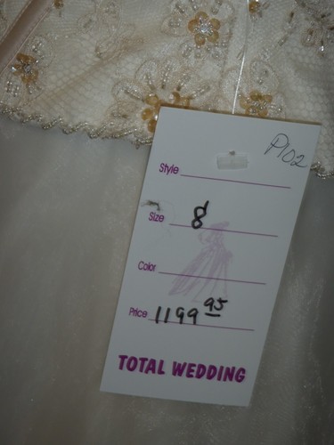 P102 COSMOBELLA SZ 8 IVORY FLORAL FORMAL $1199 WEDDING DRESS GOWN - Picture 13 of 14