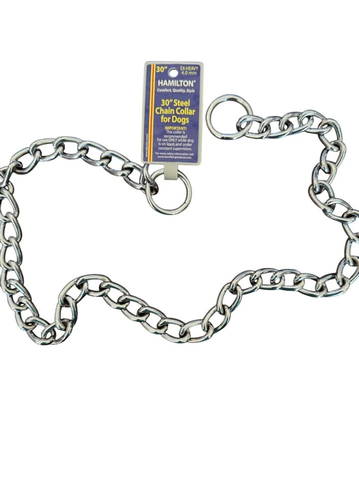 Collar de perro de cadena de acero pesado Hamilton Ex de 30" Foto 4 de 4