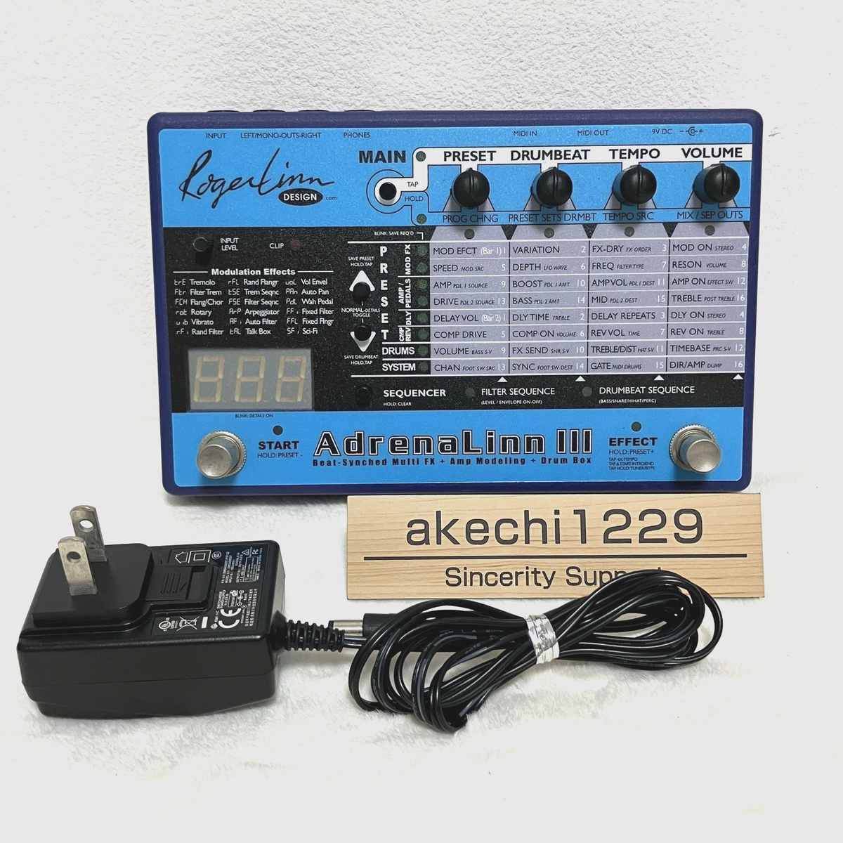 Roger Linn Design Adrenalinn III レア機 Roger Linn AdrenaLinn III Guitar Pedal Multi FX Drum Box